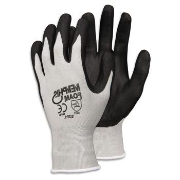 EMERGENCY RESPONSE | MCR Safety 9673L Economy Foam Nitrile Gloves - Large, Gray/Black (1 Dozen)