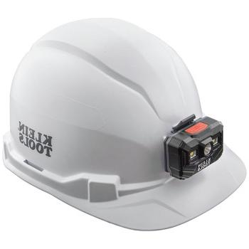 HARD HATS | Klein Tools 60107RL Non-Vented Cap Style Hard Hat with Rechargeable Headlamp - White