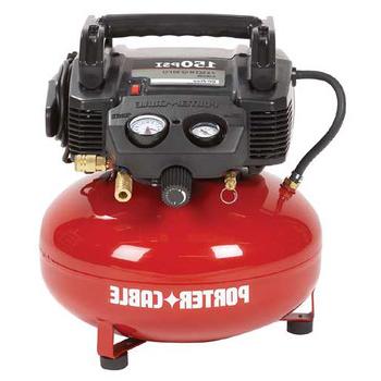 PORTABLE AIR COMPRESSORS | Factory Reconditioned Porter-Cable C2002R 0.8 HP 6 Gallon Oil-Free Pancake Air Compressor