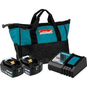 BATTERY AND CHARGER STARTER KITS | Makita BL1850BDC2 18V LXT Lithium-Ion Battery and Rapid Optimum Charger Starter Pack (5 Ah)