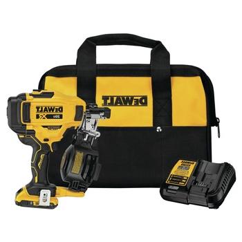 NAILERS | Factory Reconditioned Dewalt DCN45RND1R 20V MAX Brushless Lithium-Ion 15 Degree Cordless Coil Roofing Nailer Kit (2 Ah)